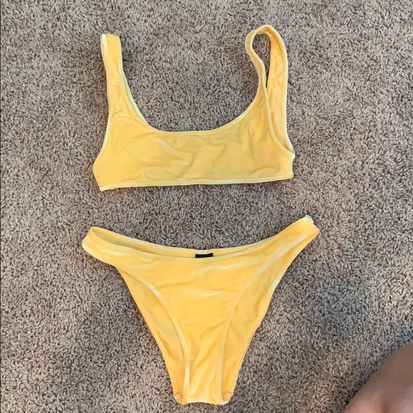 yellow triangl bikini
